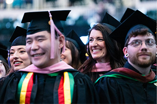 Doctoral students at USF commencement