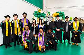 Group shot at USF commencement