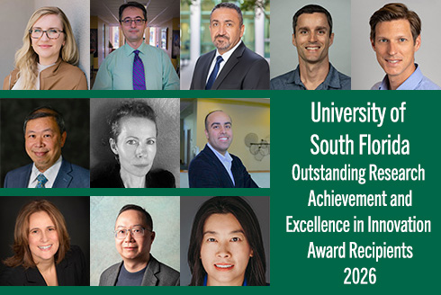 Headshots of 11 faculty members with text that says,