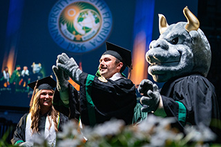 Student Rocky at USF commencement