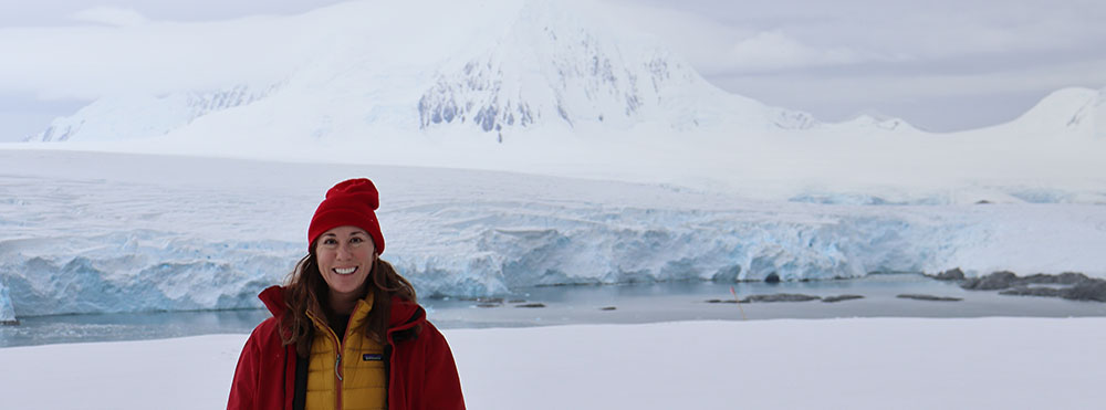 Margaret Mars Brisbin ventured to Antarctica to understand how changing ice conditions impact microbial life in the region.  Photo credit: Tricia Thibodeau