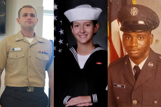 Three veterans in separate photos